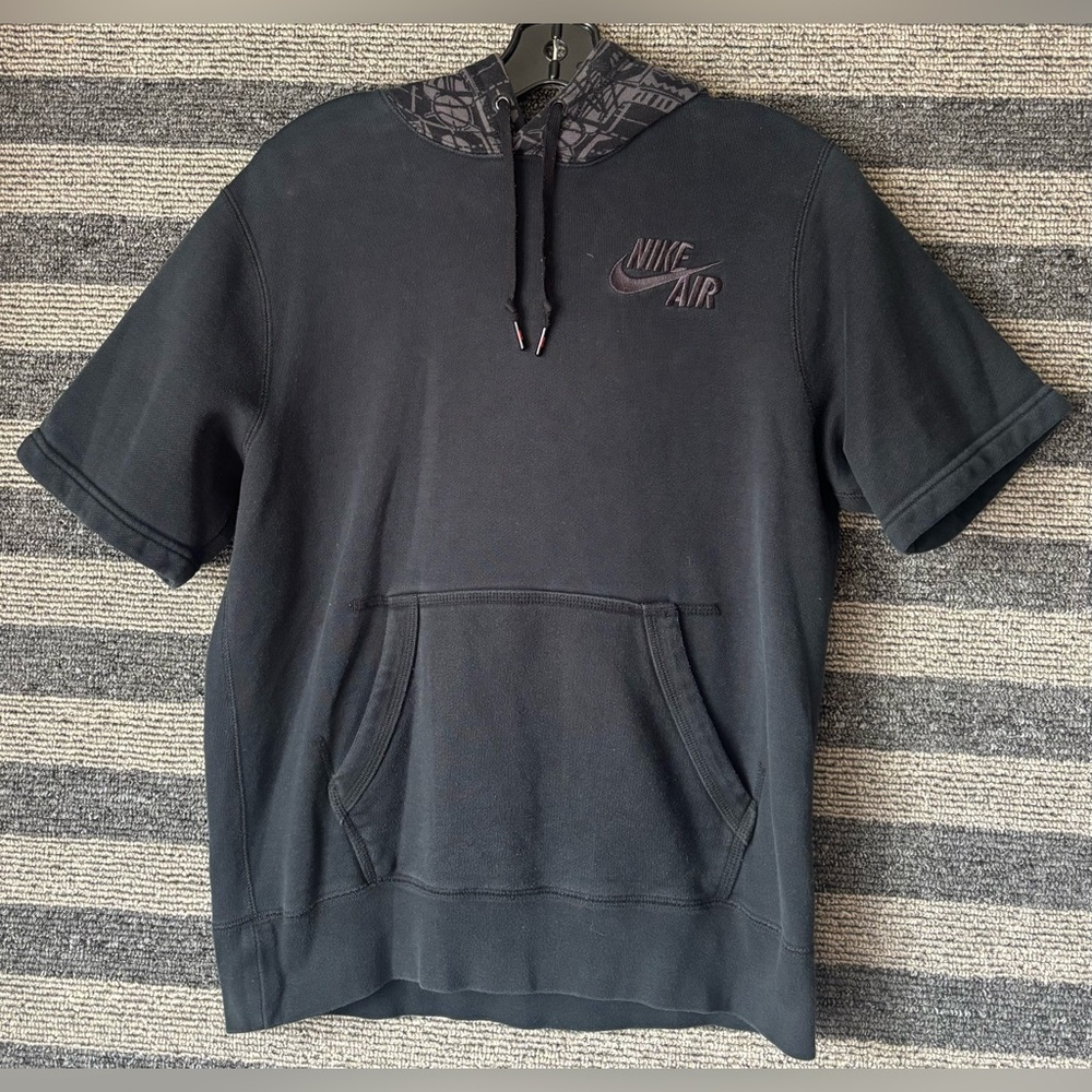 Nike Air Men's Black Short Sleeve Hoodie Sweatshirt Medium EUC